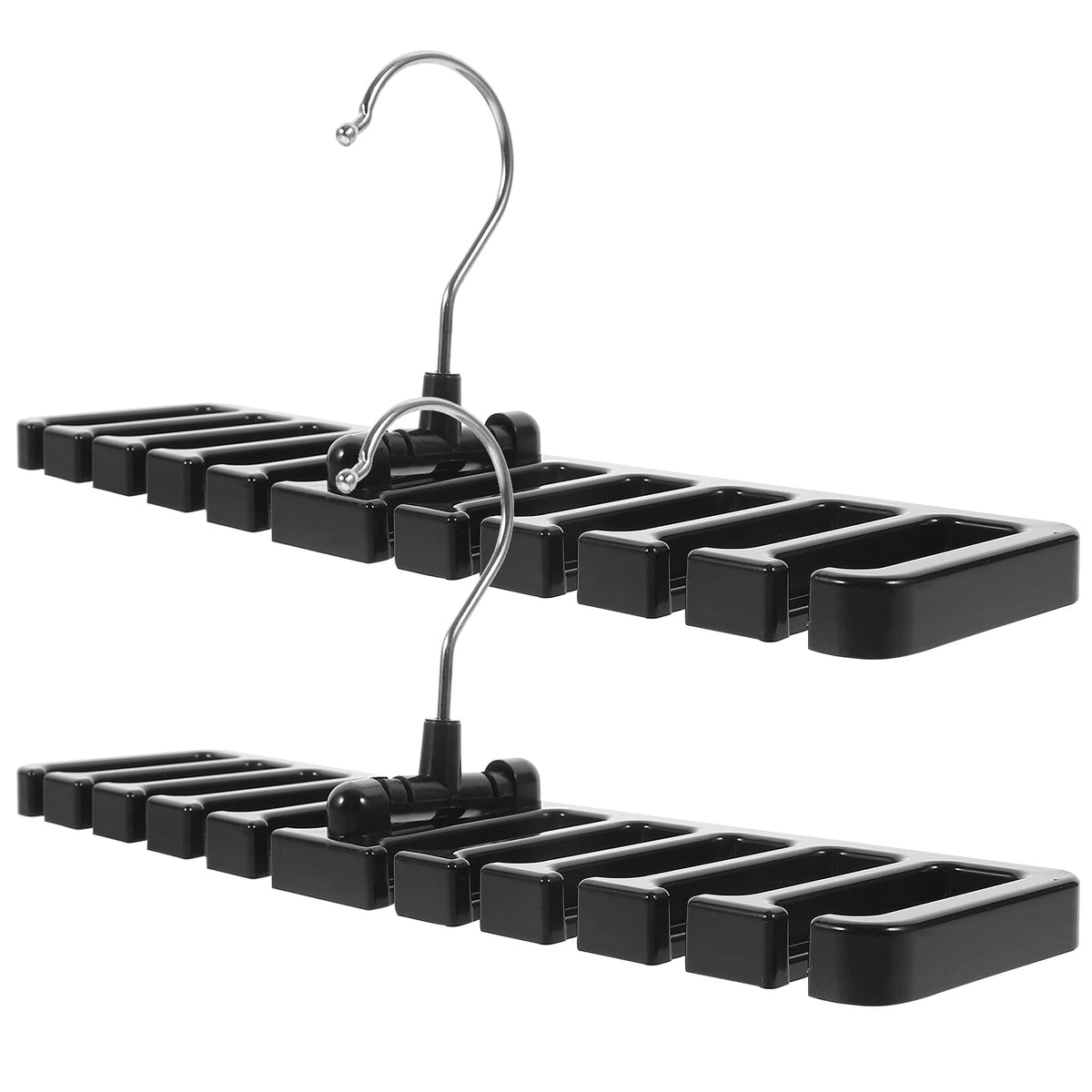 Belt and Scarf Hanger Set of 2, Black Iron and ABS Rotating Rack for Ties and Closet Accessories - Image 6