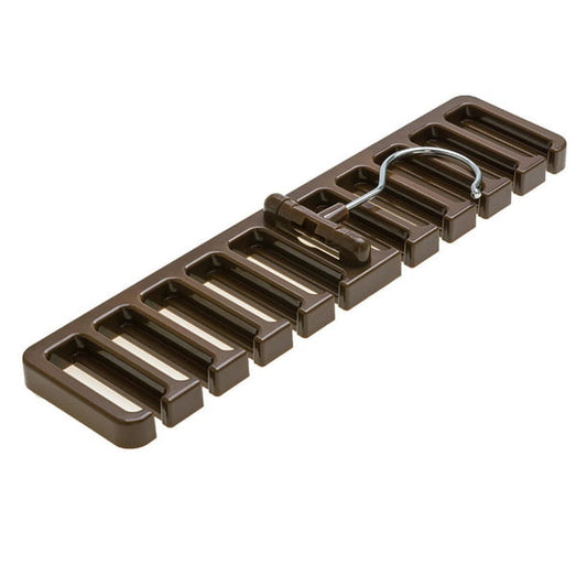 Rotating Tie and Belt Hanger, Set of 2 in Brown, Closet Rod Rack Holding Up to 10 Accessories