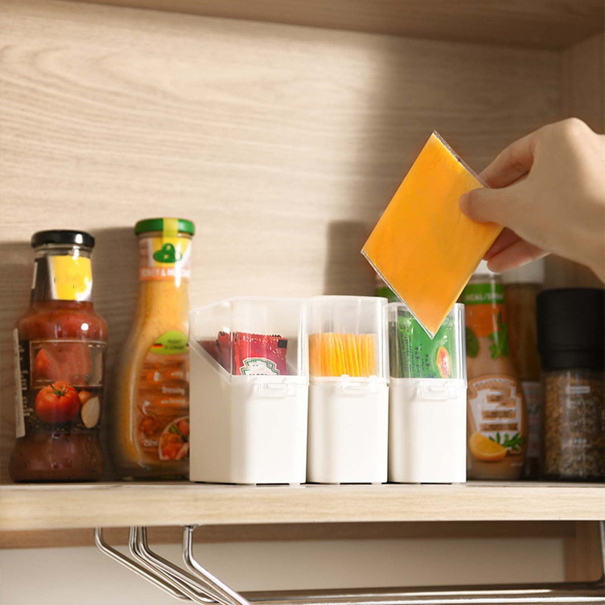 Lidded Tea Bag and Pod Organizer Box, Small Sealed Plastic Container for Cabinet or Pantry Shelf - Image 4