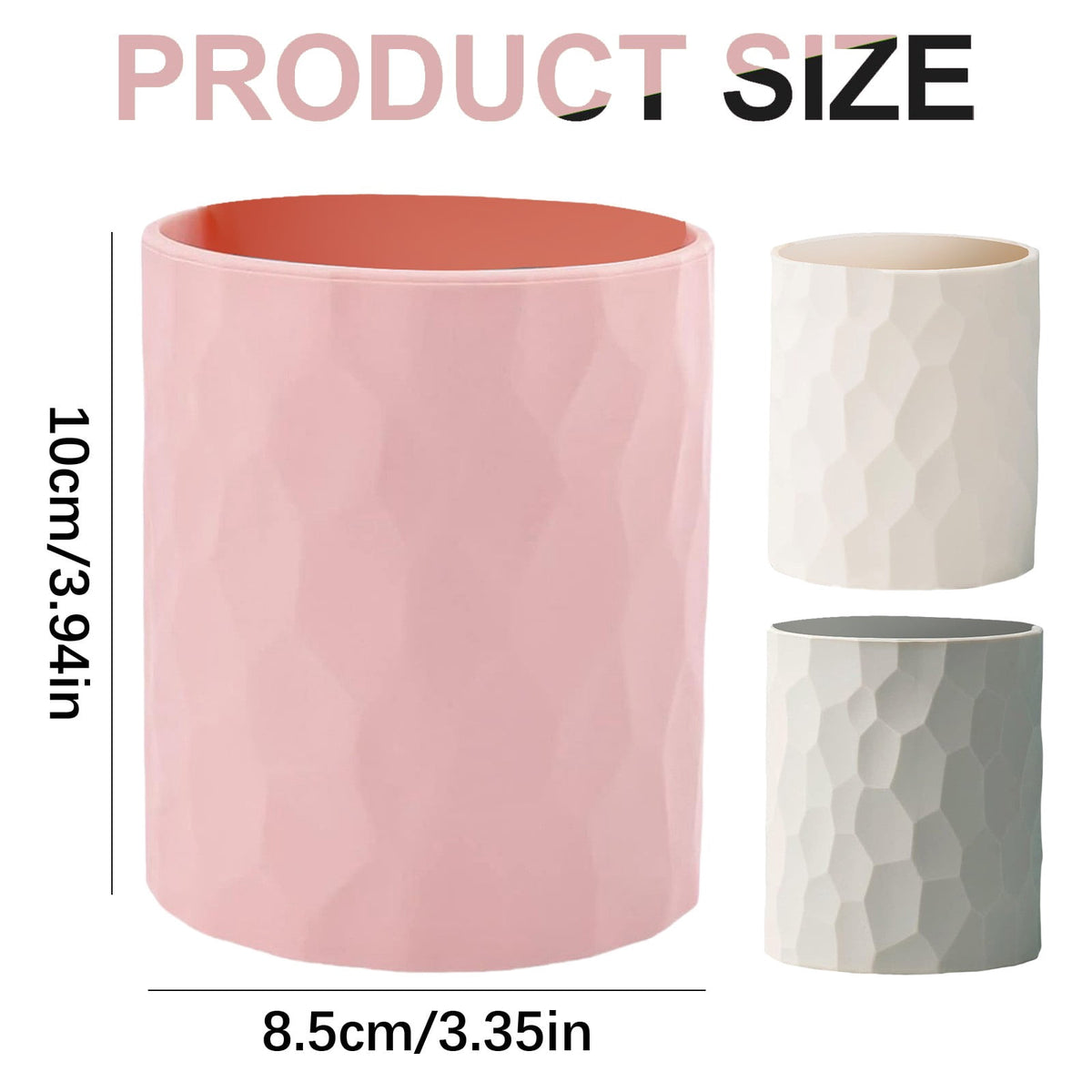 Soft Silicone Pencil Cup in Grey, Waterproof Desk Holder for Pens, Brushes and Makeup Tools - Image 4