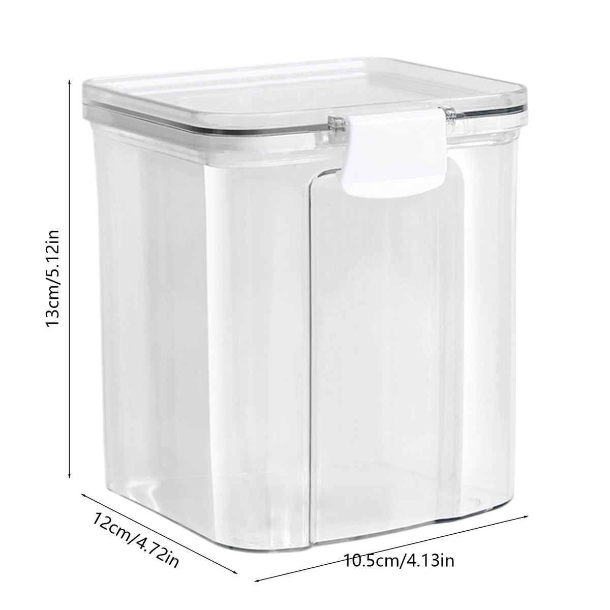 Airtight Dry Food Canister with Snap Lid, Clear PET Container for Flour, Sugar, Rice and Pasta - Image 3