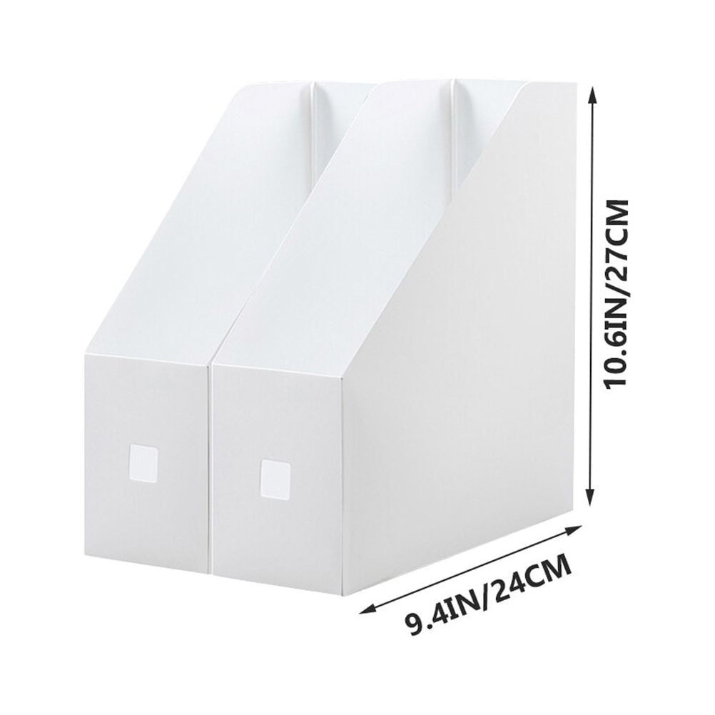 Standing Desk File Holders, Pair in White Plastic for Folders, Magazines and Notebooks - Image 6