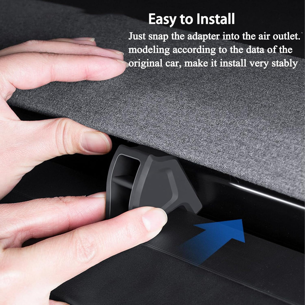 Silicone Air Vent Clip Adapters, Set of 2 in Black for Holding a Car Freshener, Model-Specific - Image 4
