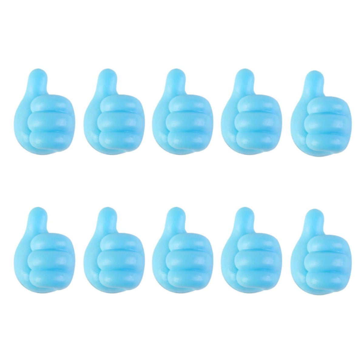 Thumb-Shaped Cable Clips, Set of 10 Adhesive Silicone Cord Holders for Desk, Wall and Dashboard