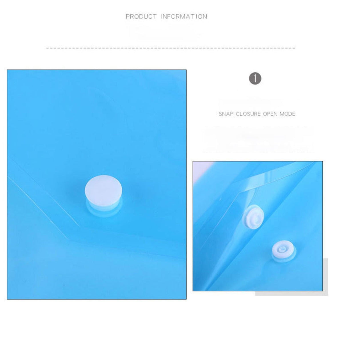 Clear Snap-Button Document Envelope, Single A4 and Letter Size PVC Folder for School and Office - Image 4