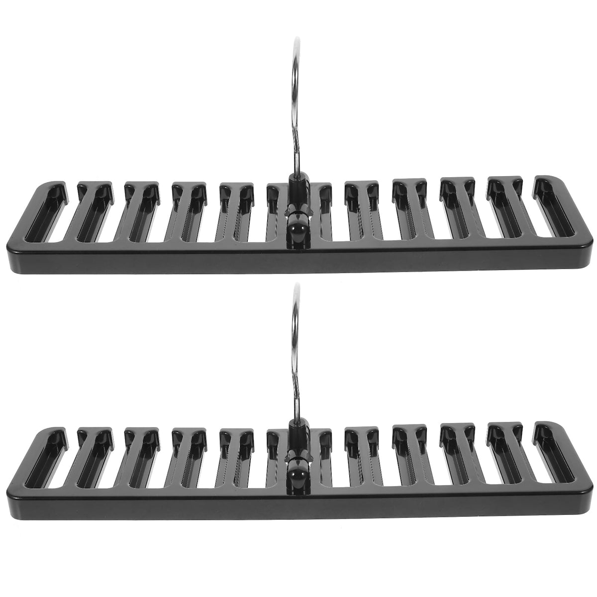 Belt and Scarf Hanger Set of 2, Black Iron and ABS Rotating Rack for Ties and Closet Accessories - Image 2