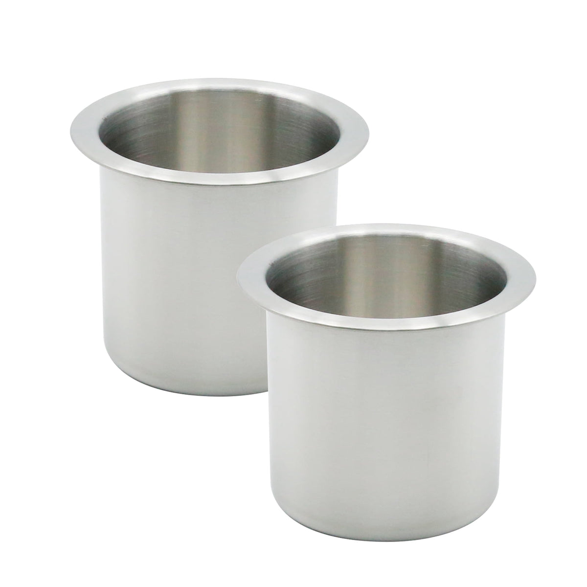 Drop-In Stainless Steel Cup Holders, Set of 2 with 8.5 cm Opening for RVs, Boats and Trucks