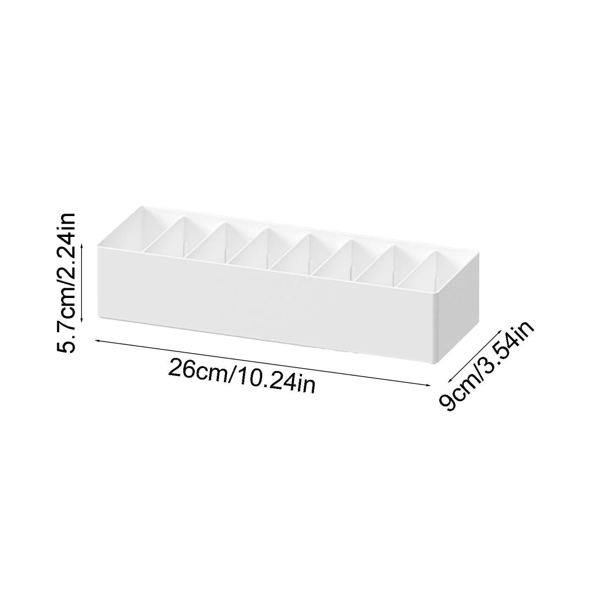 White Plastic Cable Storage Box with Removable Dividers for Chargers, Headphones and Power Cords - Image 3