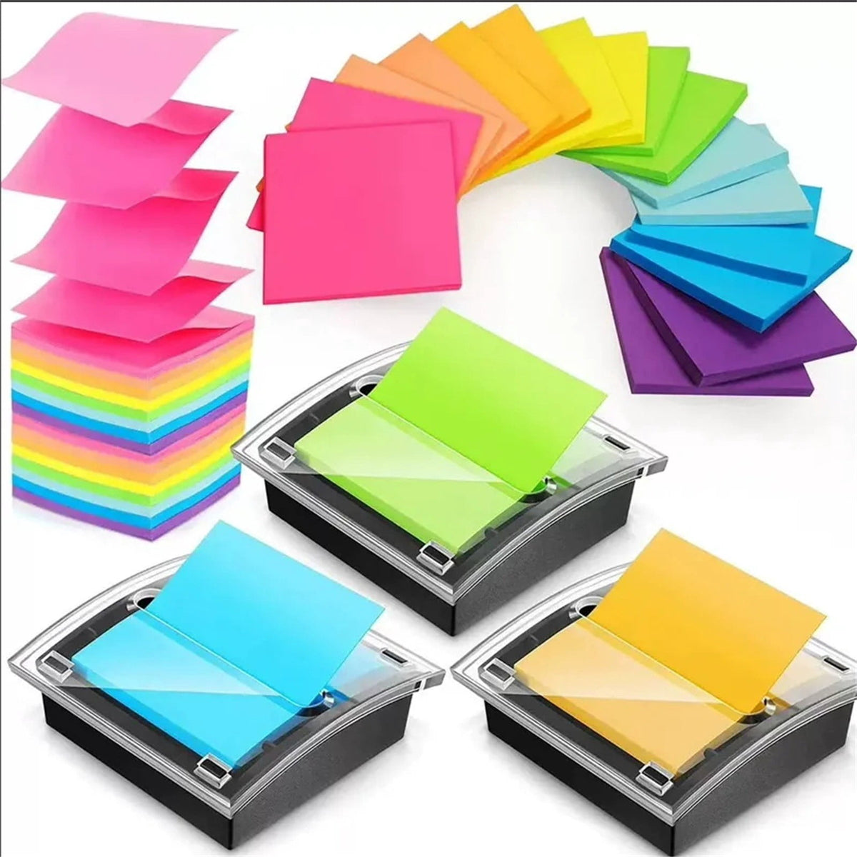 Pop-Up Sticky Note Dispenser for 3 x 3 Inch Pads, Transparent Plastic Desk Holder with Sturdy Base - Image 4