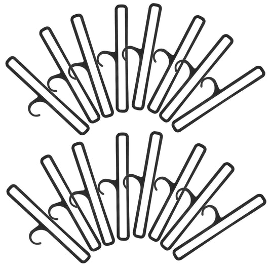 Slim Accessory Hangers, Set of 20 in Black Plastic for Scarves, Ties and Belts in the Closet