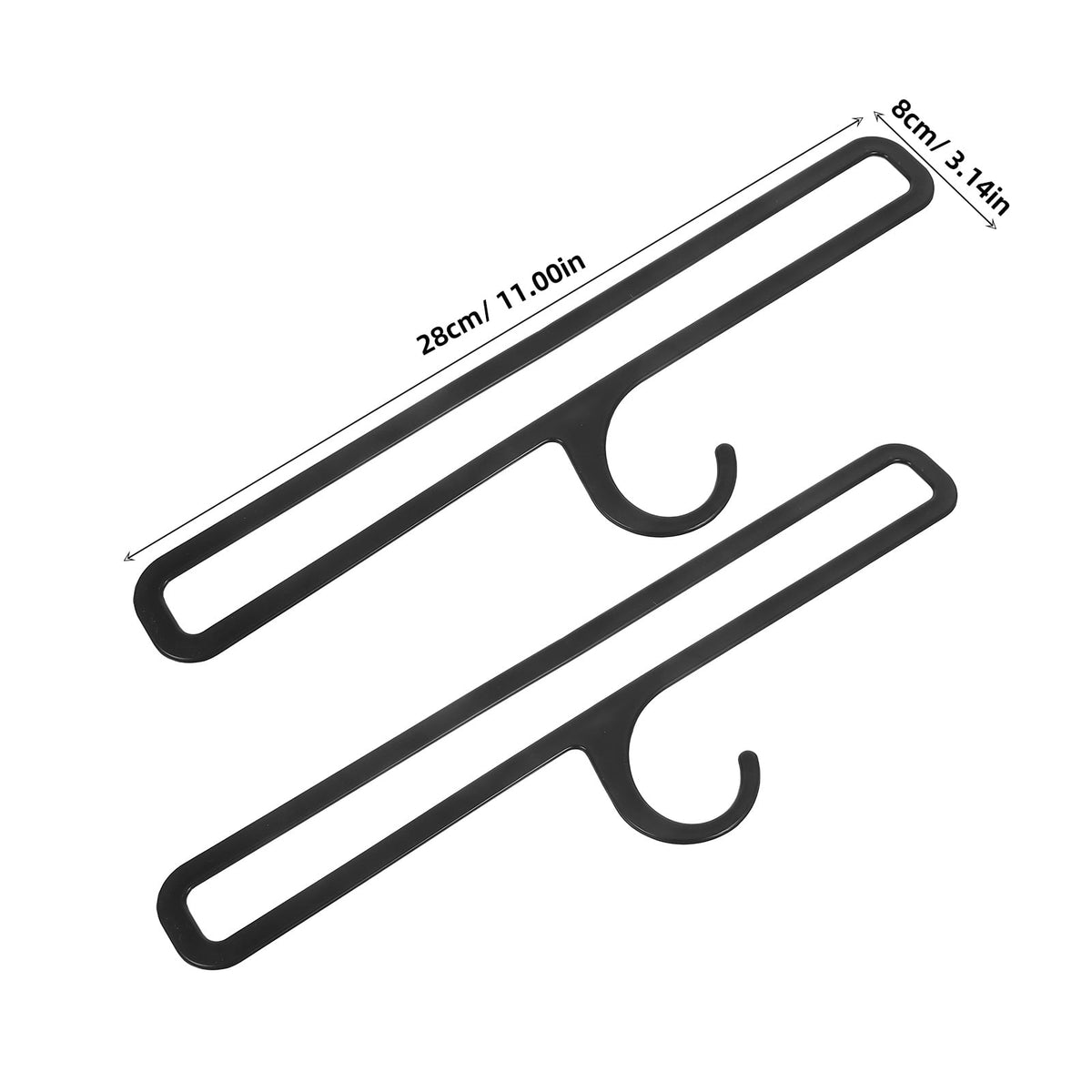 Slim Accessory Hangers, Set of 20 in Black Plastic for Scarves, Ties and Belts in the Closet - Image 2