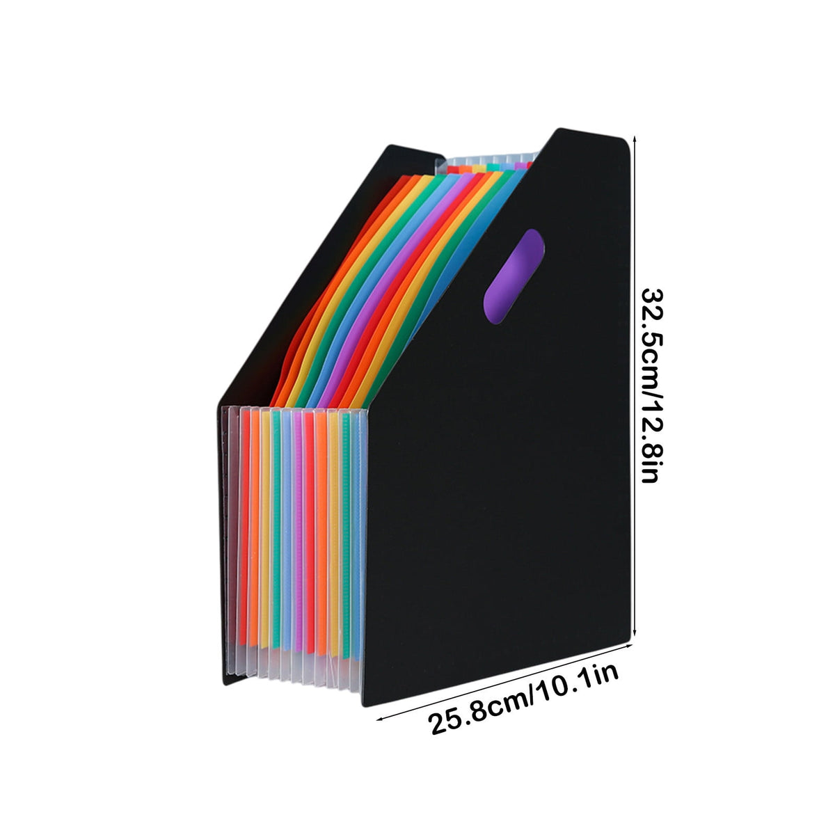 Expanding Accordion File with 13 Pockets, Black Polypropylene Desk Organizer for Letter and A4 - Image 3
