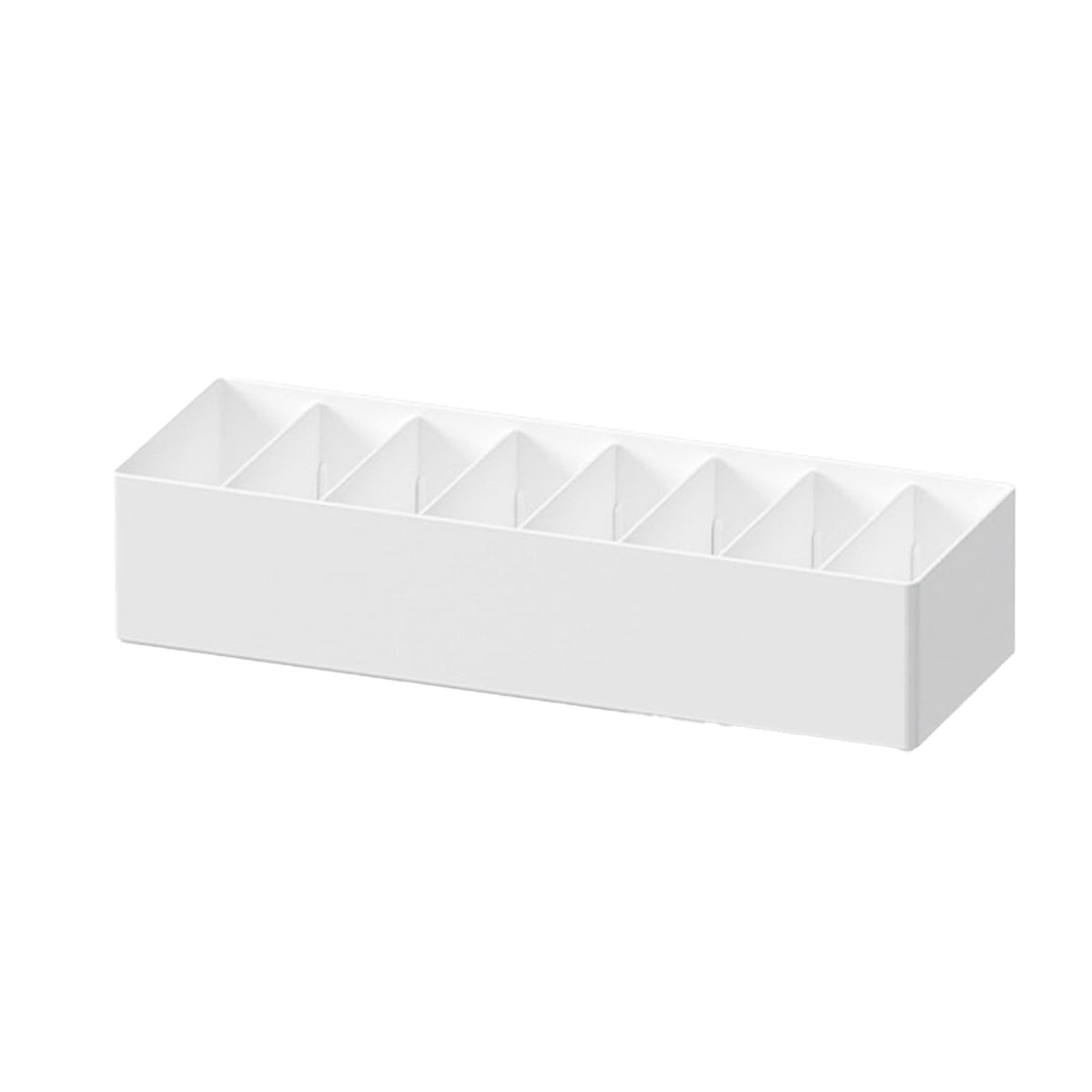 White Plastic Cable Storage Box with Removable Dividers for Chargers, Headphones and Power Cords