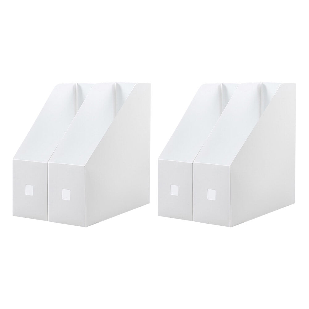 Standing Desk File Holders, Pair in White Plastic for Folders, Magazines and Notebooks