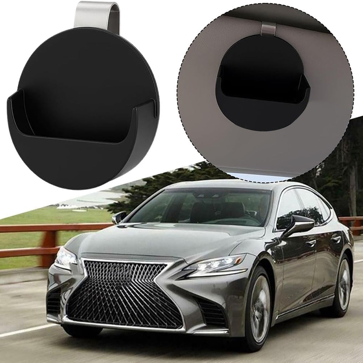 Sun Visor Clip Holder for a Round Tin or Pouch, Universal Car Organizer That Also Fits a Belt - Image 6