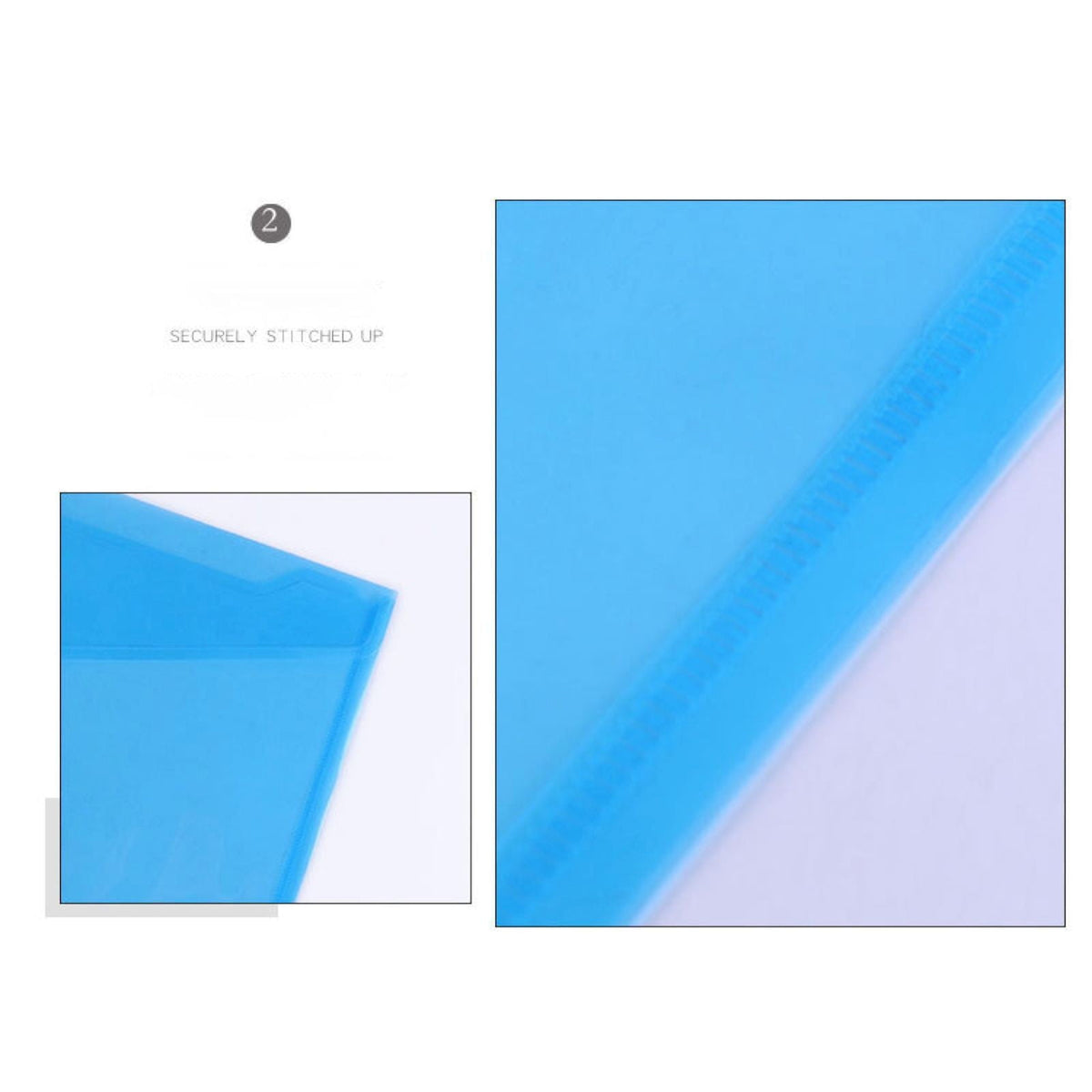 Clear Snap-Button Document Envelope, Single A4 and Letter Size PVC Folder for School and Office - Image 3