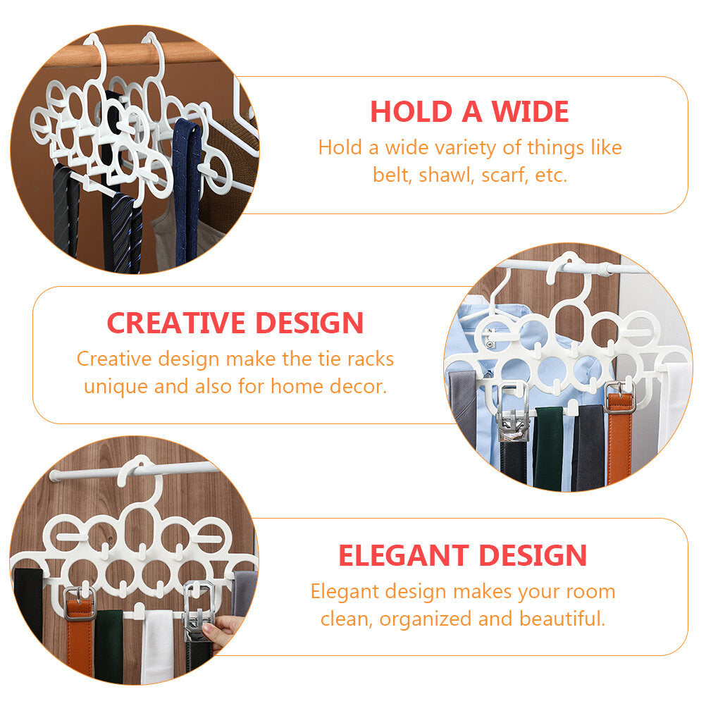 Multi-Loop Scarf and Belt Hanger, Pack of 2 in White Polypropylene for Shawls and Ties - Image 3