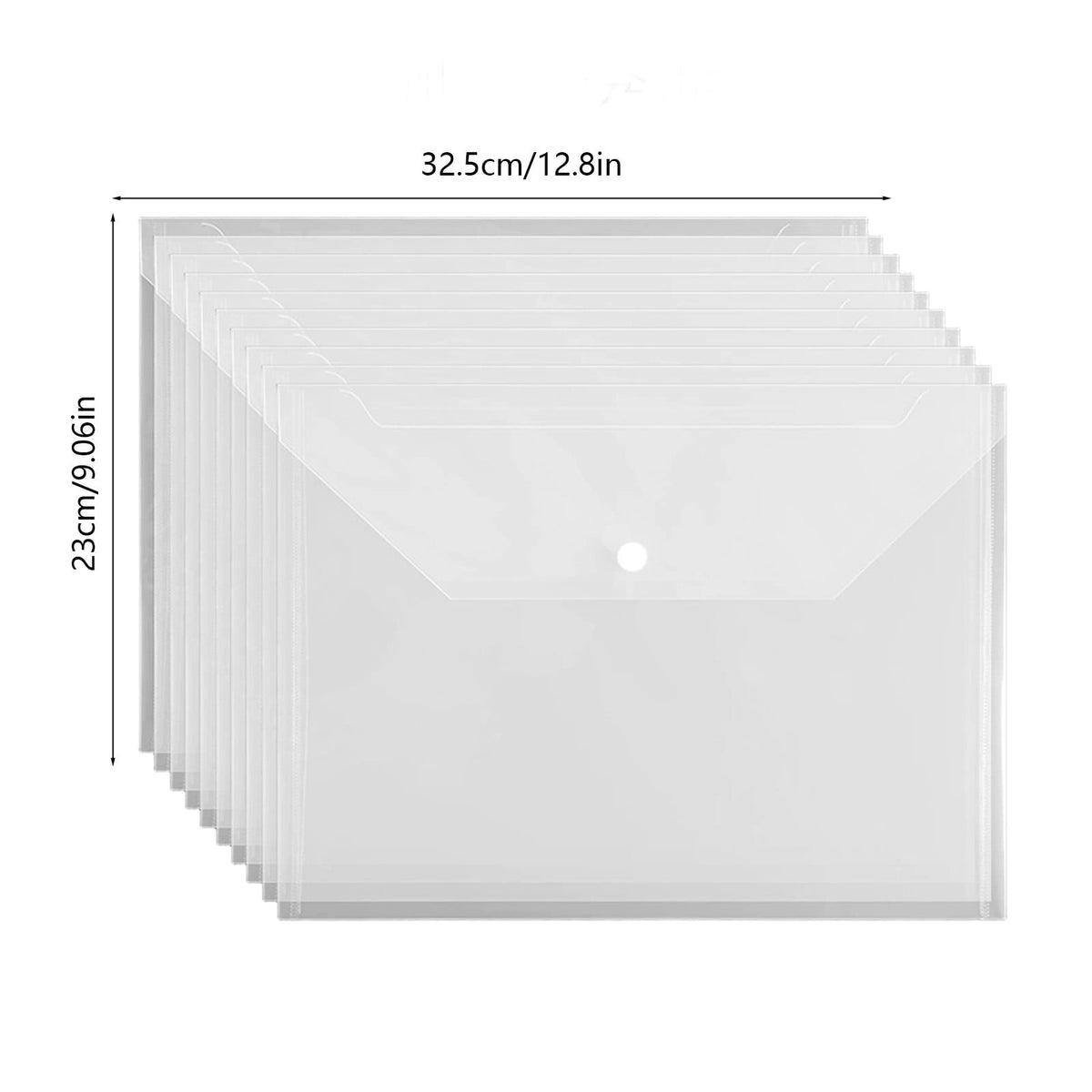 Clear Plastic Document Wallets, Set of 10 A4 Folders with Snap Closure, Holds Up to 200 Sheets - Image 3