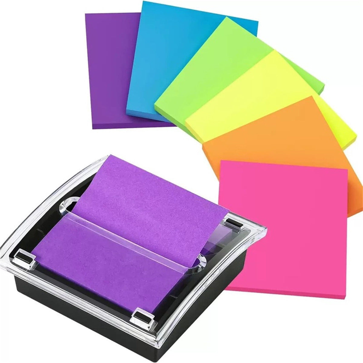 Pop-Up Sticky Note Dispenser for 3 x 3 Inch Pads, Transparent Plastic Desk Holder with Sturdy Base - Image 6
