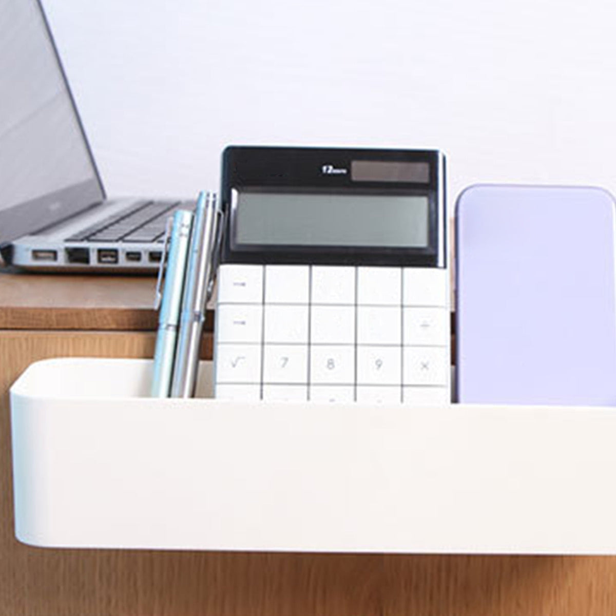 Wall-Mount Remote Caddy in White Plastic, Divided Holder for Controllers, Pens and Small Items - Image 4