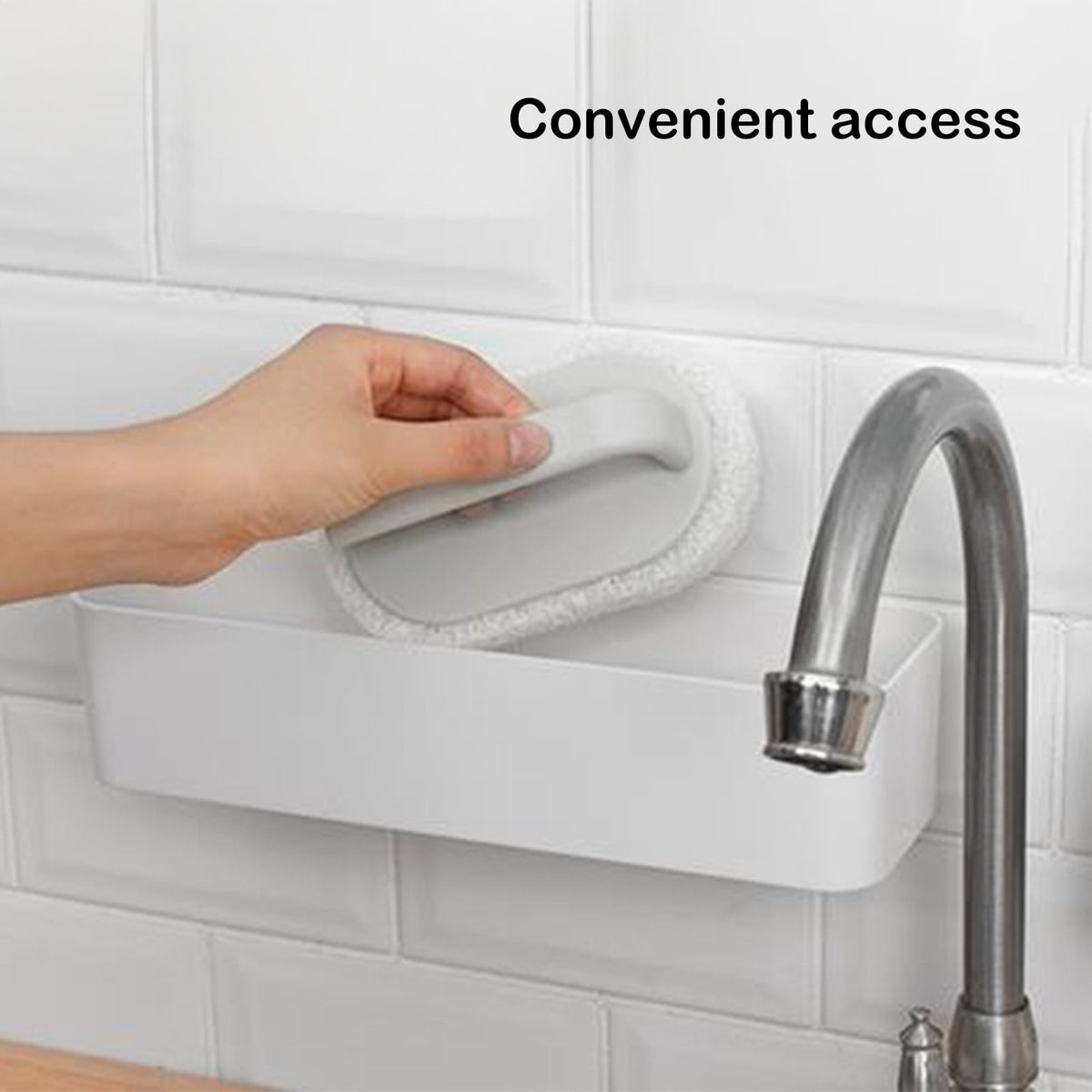 Wall-Mount Remote Caddy in White Plastic, Divided Holder for Controllers, Pens and Small Items - Image 5