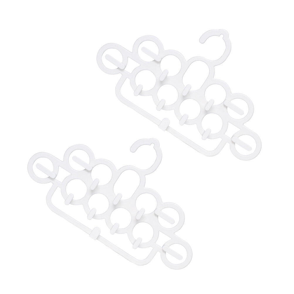 Multi-Loop Scarf and Belt Hanger, Pack of 2 in White Polypropylene for Shawls and Ties