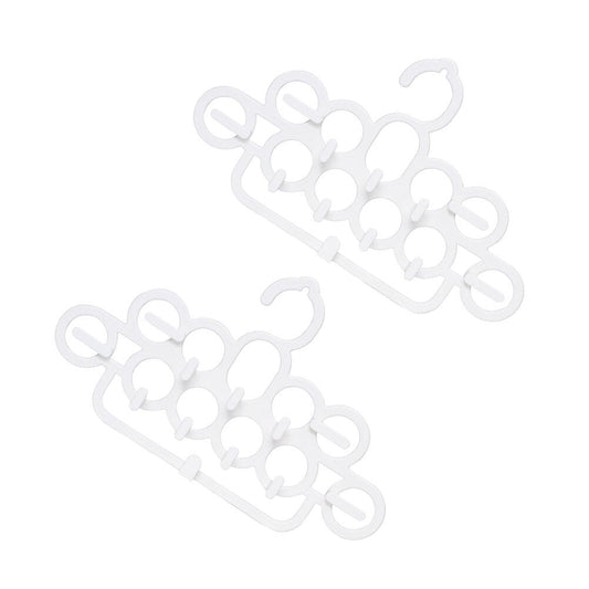 Multi-Loop Scarf and Belt Hanger, Pack of 2 in White Polypropylene for Shawls and Ties