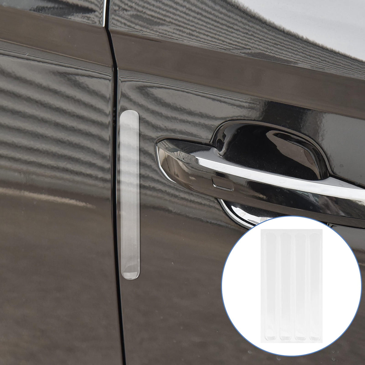 Clear Door Handle Guards, Set of 4 in Transparent PVC Film to Shield Paint from Scratches - Image 2