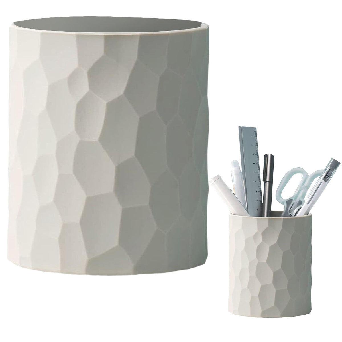Soft Silicone Pencil Cup in Grey, Waterproof Desk Holder for Pens, Brushes and Makeup Tools