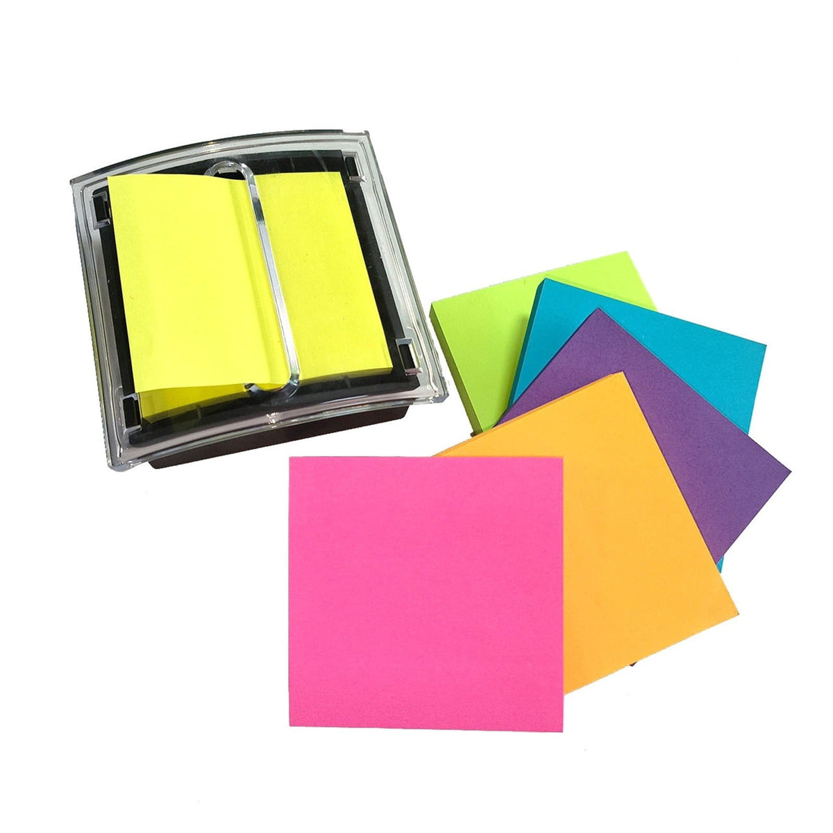 Pop-Up Sticky Note Dispenser for 3 x 3 Inch Pads, Transparent Plastic Desk Holder with Sturdy Base - Image 5