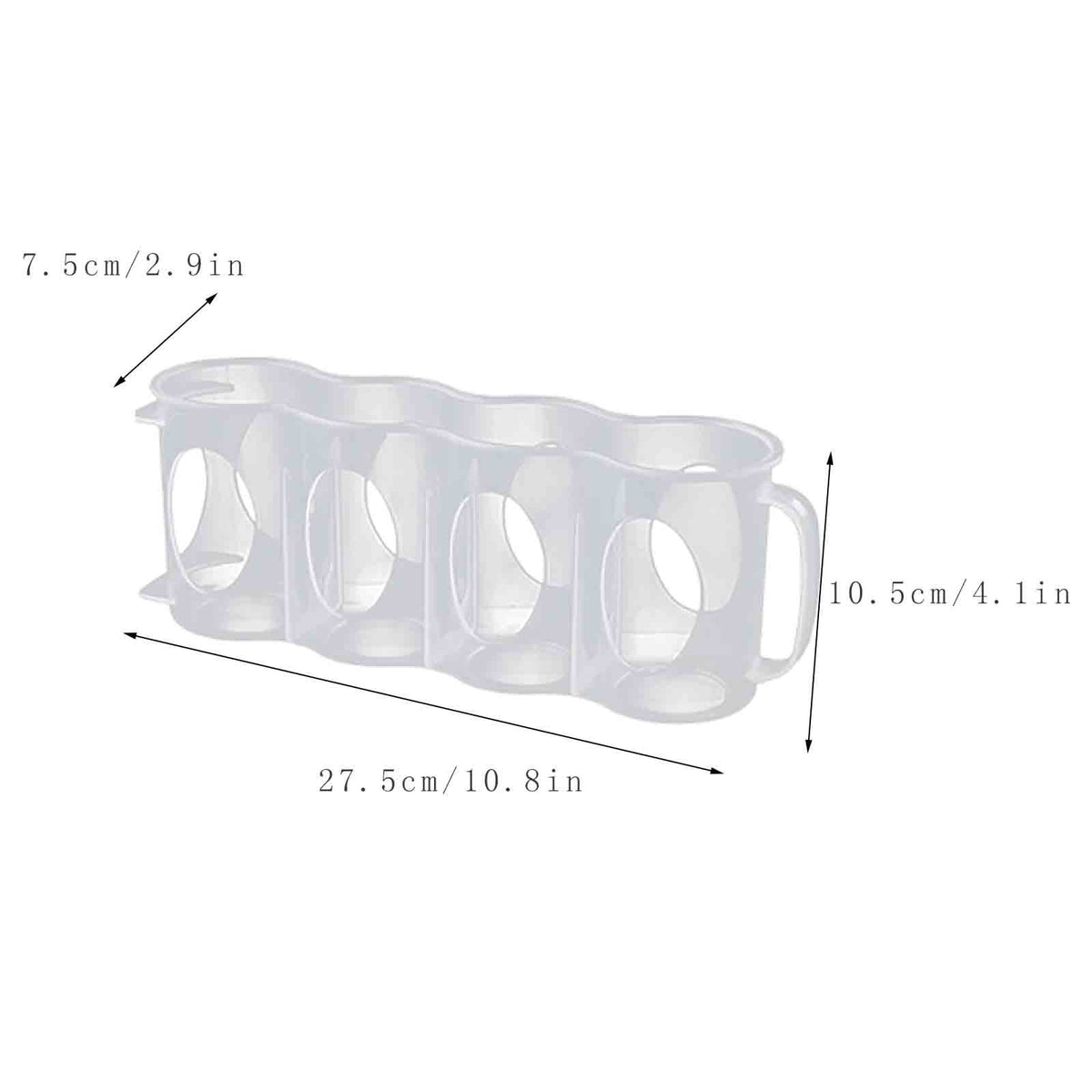 Fridge Can Rack in White Plastic, Slim Stackable Holder with Handle for Standard Drink Cans - Image 4