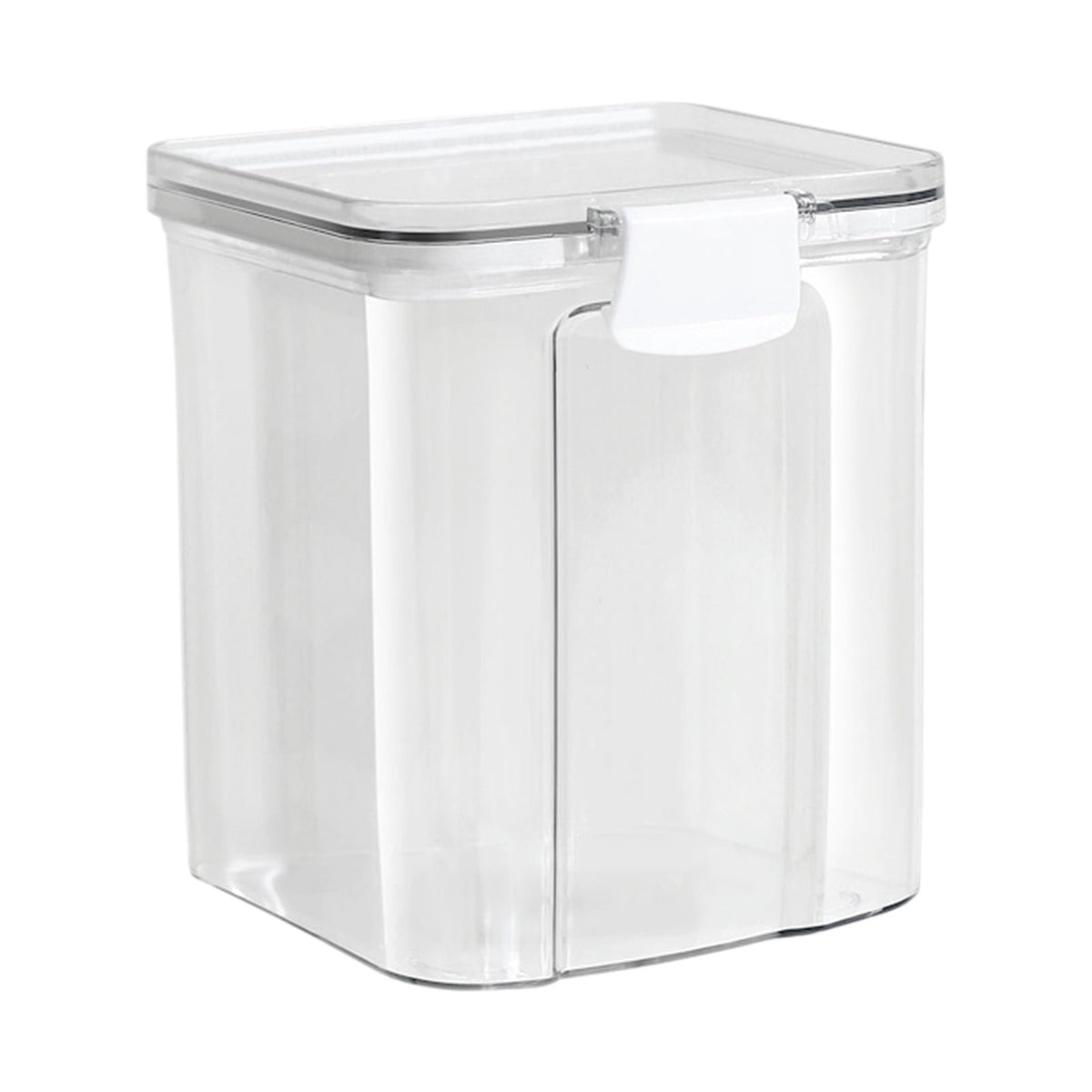 Airtight Dry Food Canister with Snap Lid, Clear PET Container for Flour, Sugar, Rice and Pasta