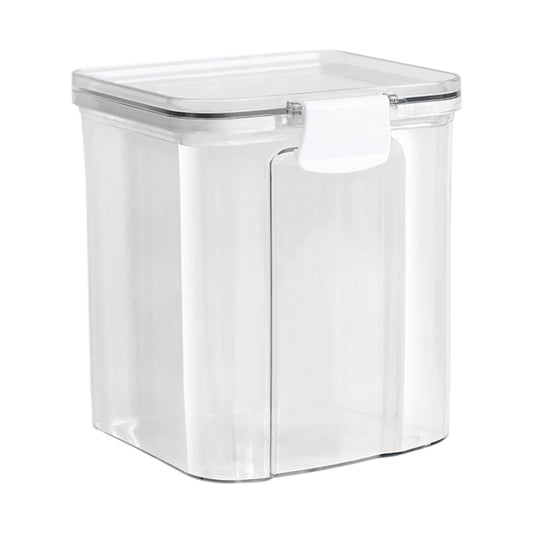 Airtight Dry Food Canister with Snap Lid, Clear PET Container for Flour, Sugar, Rice and Pasta