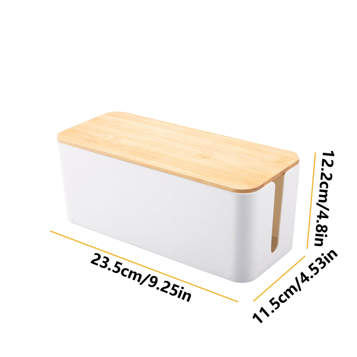 Power Strip Cover Box in White Plastic, Cord Concealer for Desk, Floor and Bedside Outlets - Image 2