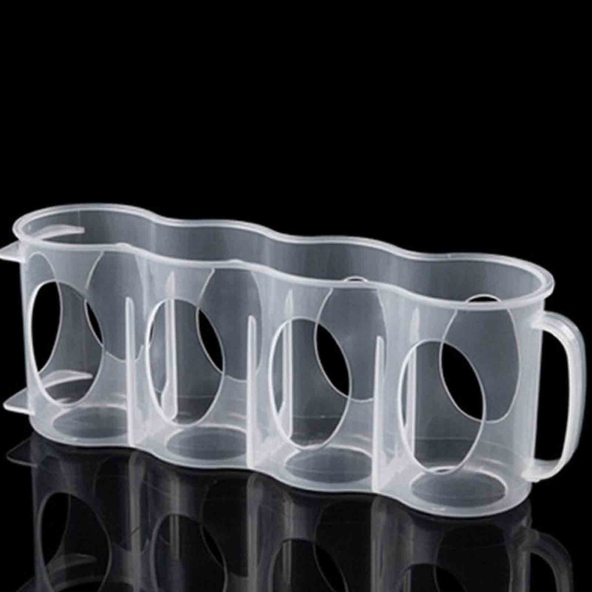 Fridge Can Rack in White Plastic, Slim Stackable Holder with Handle for Standard Drink Cans - Image 5