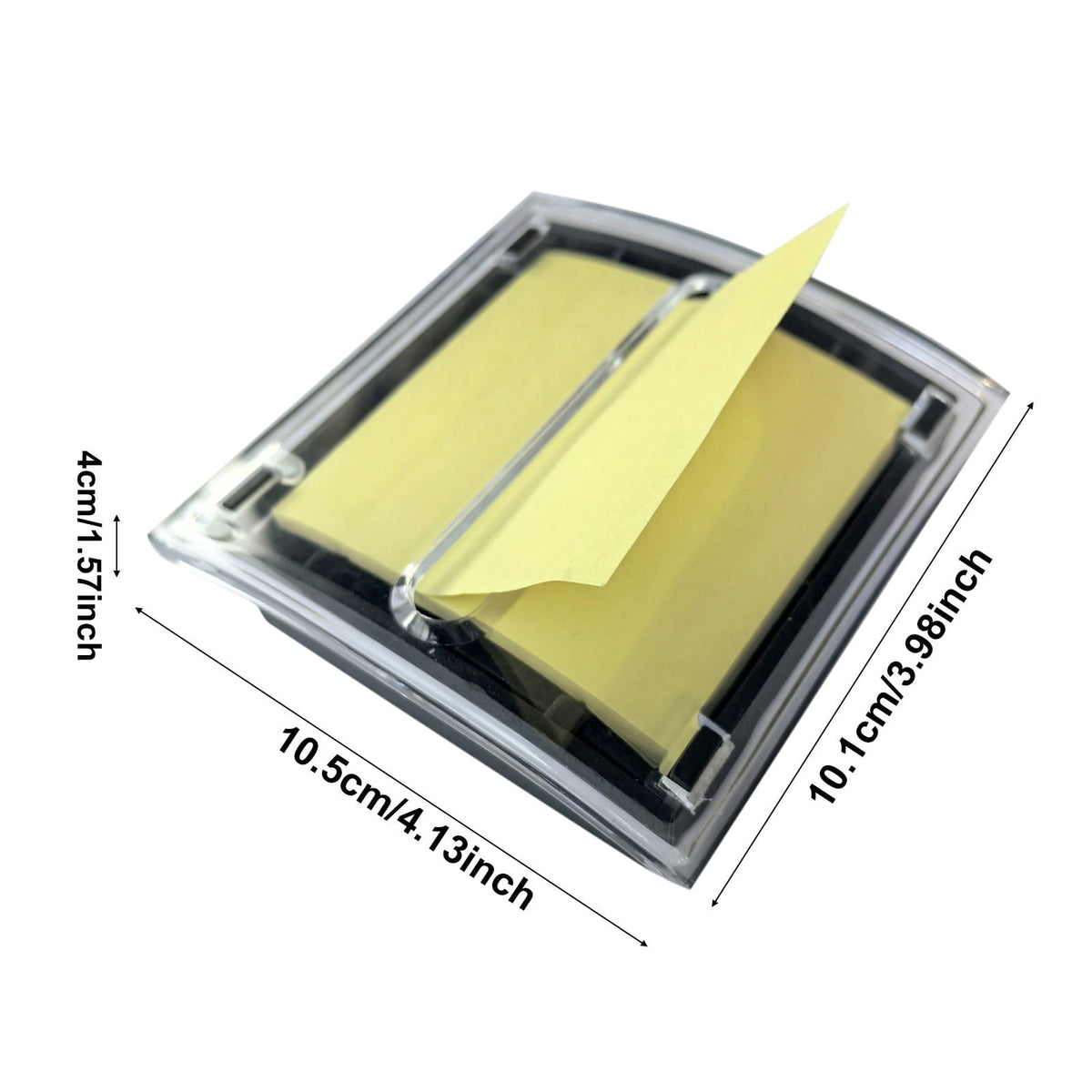 Pop-Up Sticky Note Dispenser for 3 x 3 Inch Pads, Transparent Plastic Desk Holder with Sturdy Base - Image 2