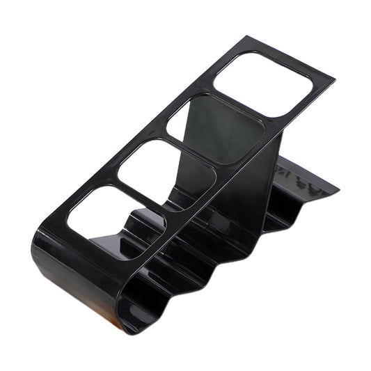 Four-Slot Remote Control Caddy in Black Plastic, Compact Desktop Holder for Controllers and Pens