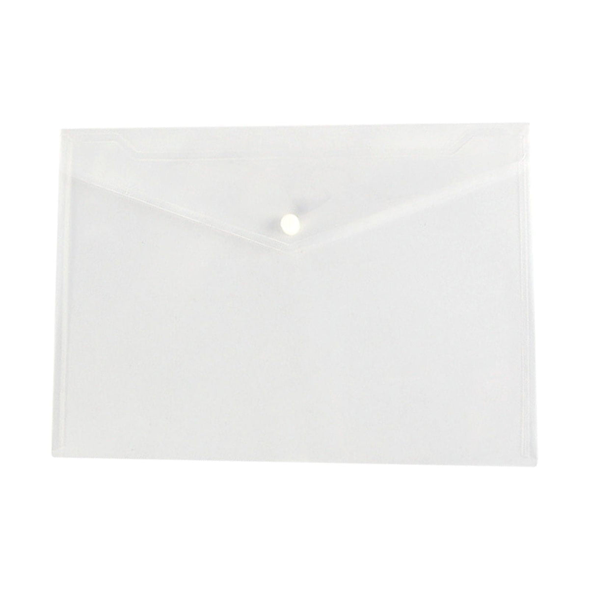 Clear Snap-Button Document Envelope, Single A4 and Letter Size PVC Folder for School and Office