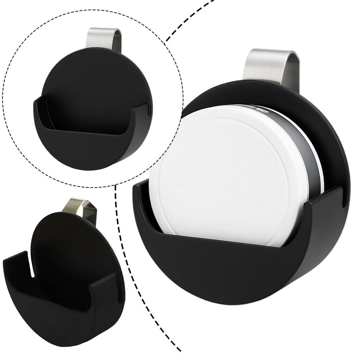 Sun Visor Clip Holder for a Round Tin or Pouch, Universal Car Organizer That Also Fits a Belt - Image 5