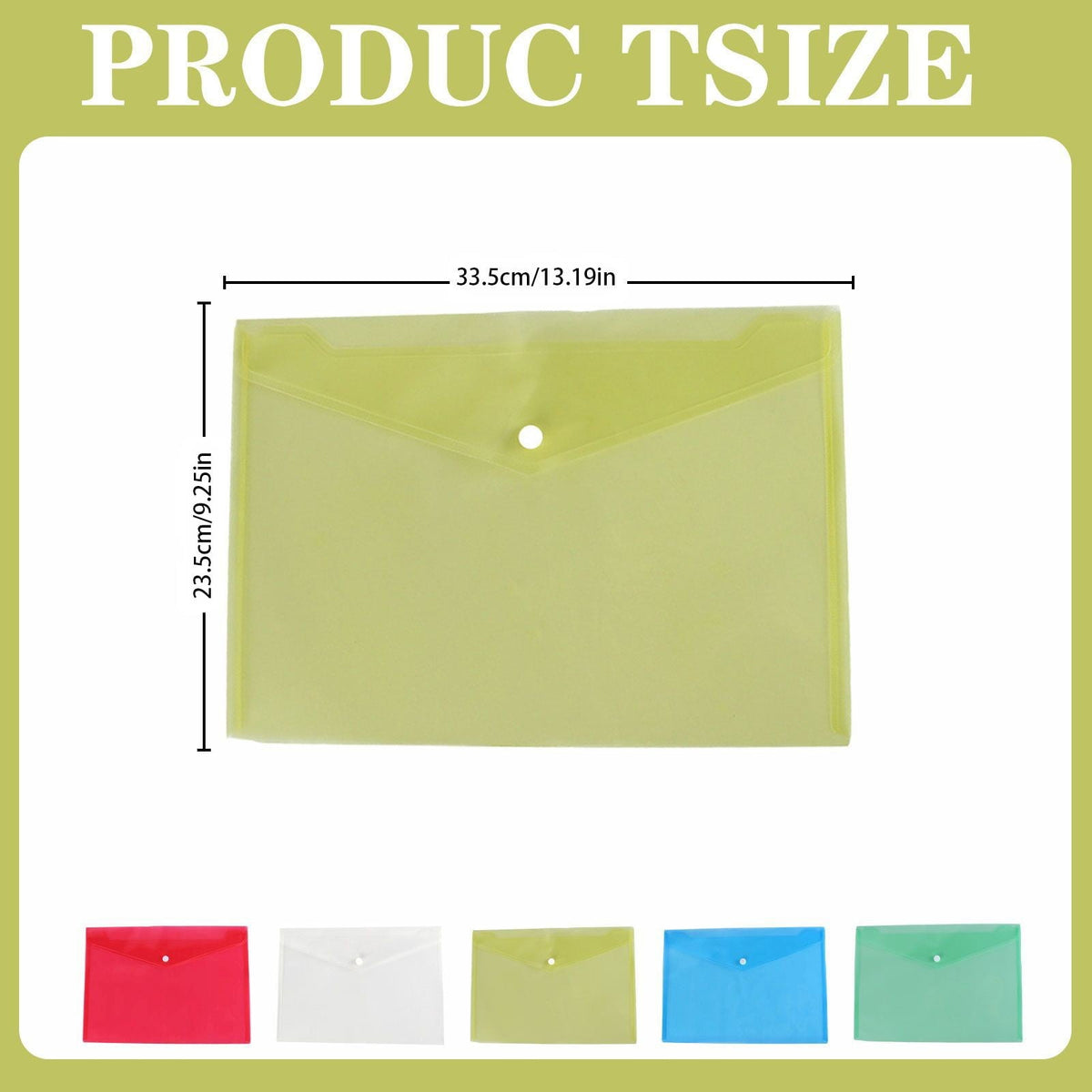 Clear Snap-Button Document Envelope, Single A4 and Letter Size PVC Folder for School and Office - Image 2