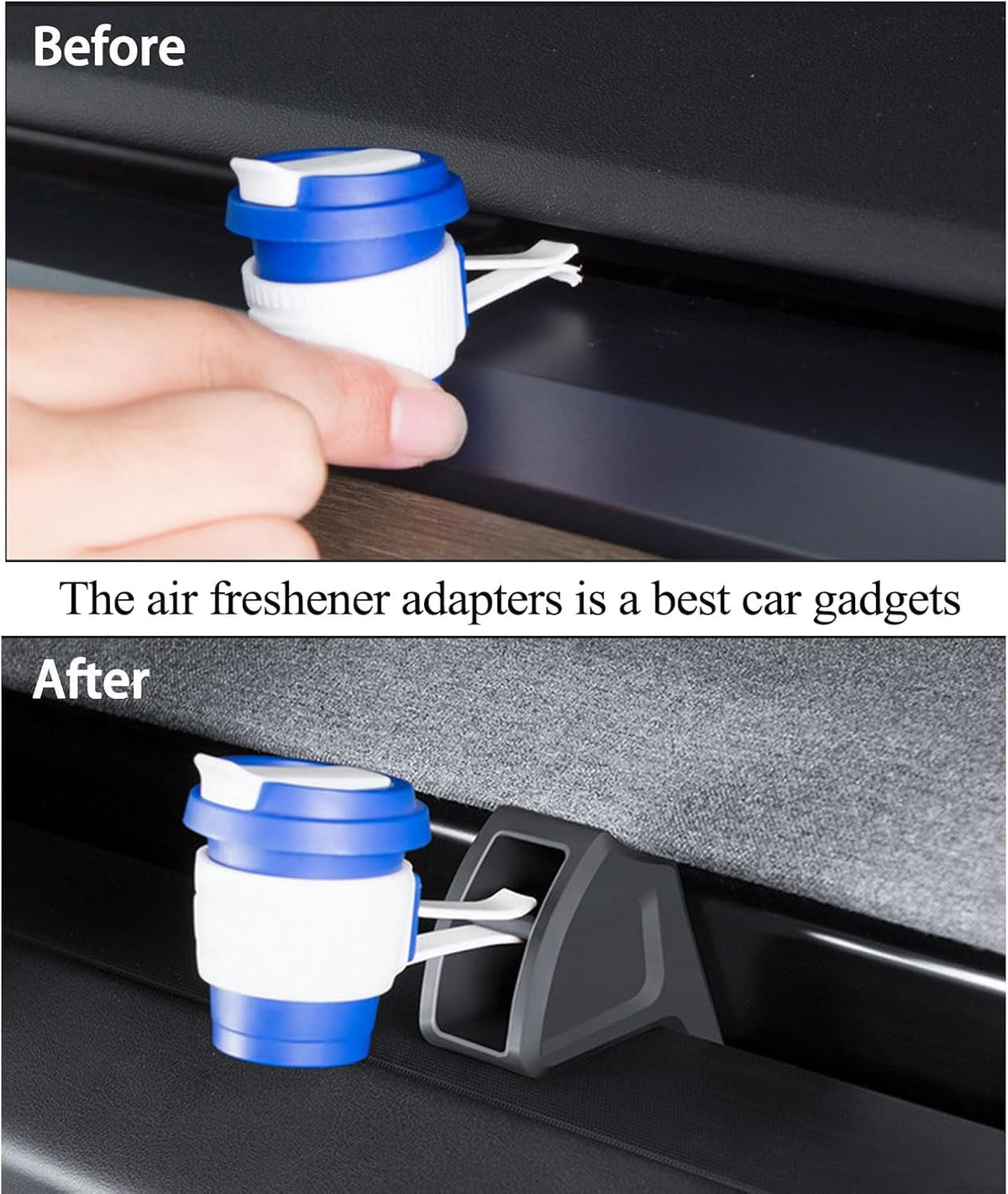 Silicone Air Vent Clip Adapters, Set of 2 in Black for Holding a Car Freshener, Model-Specific - Image 3
