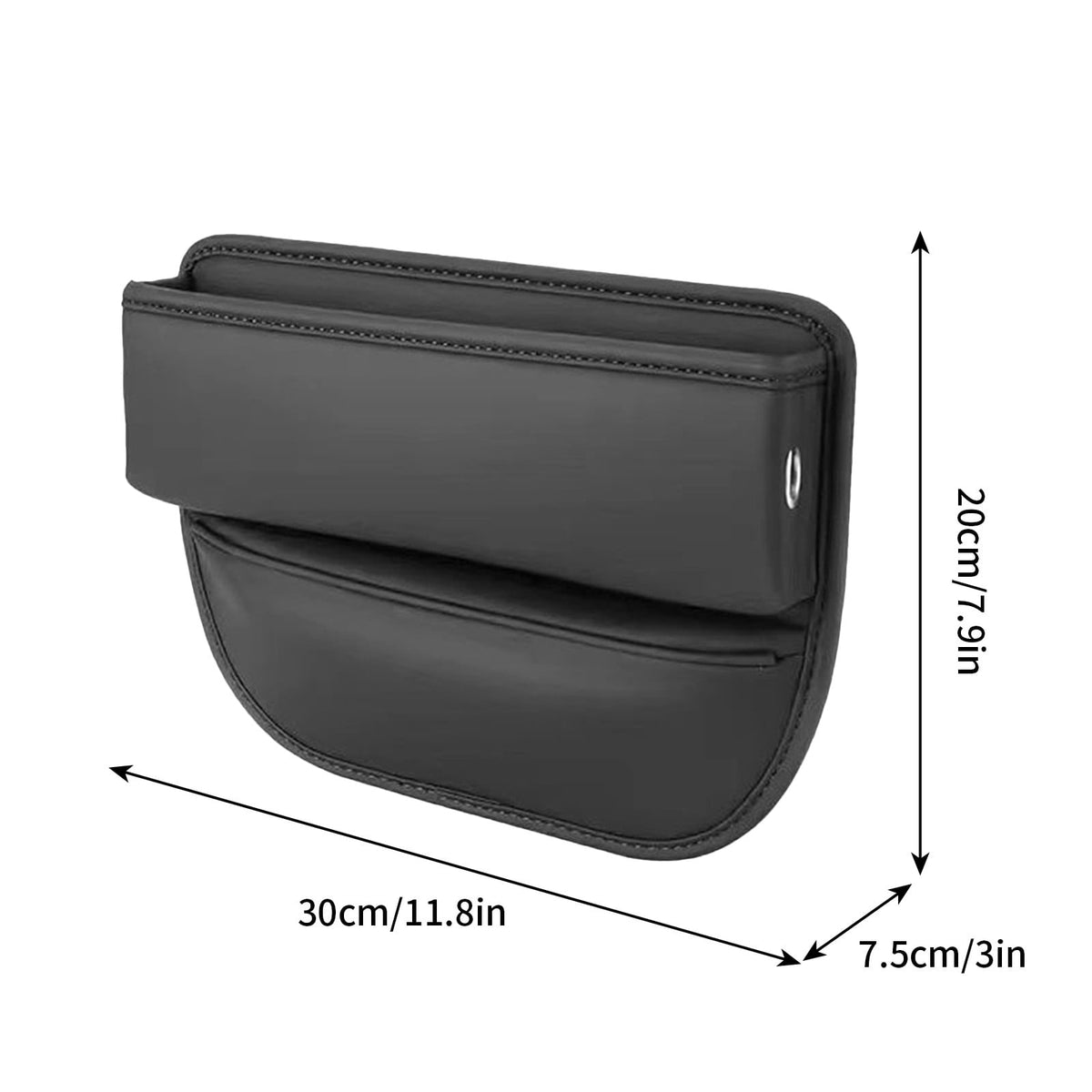 Seat Gap Organizer in Soft Leather, Console-Side Pocket for Phone, Keys, Cards and Glasses - Image 3
