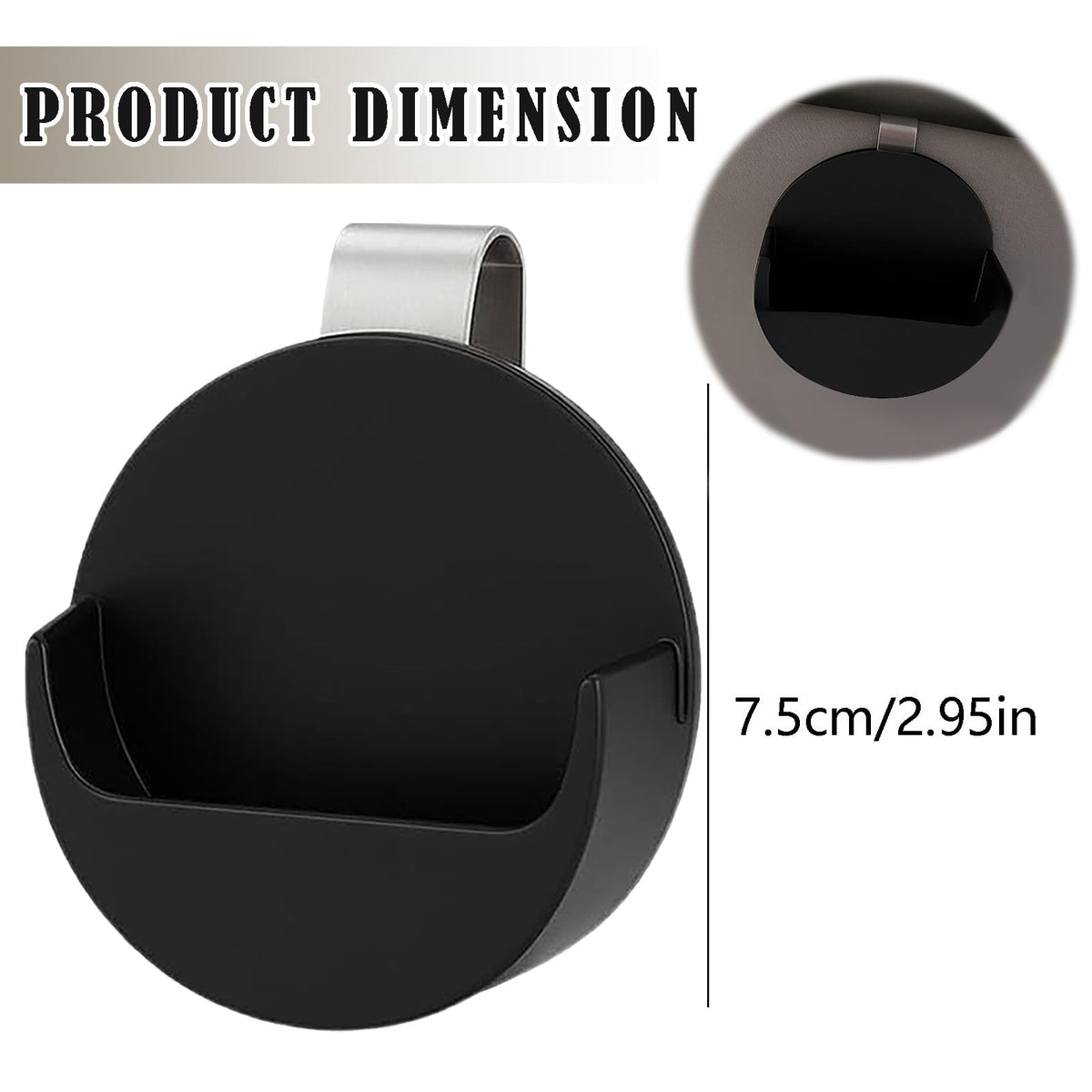 Sun Visor Clip Holder for a Round Tin or Pouch, Universal Car Organizer That Also Fits a Belt - Image 3